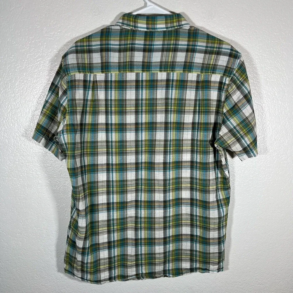 Kuhl Men's Large? (Read) Organic Cotton Plaid Short Sleeve Button Up Lightweight